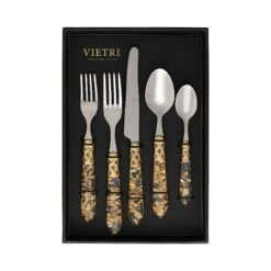 Aladdin Brilliant Gold Fleck Five-Piece Place Setting – Set Of 4