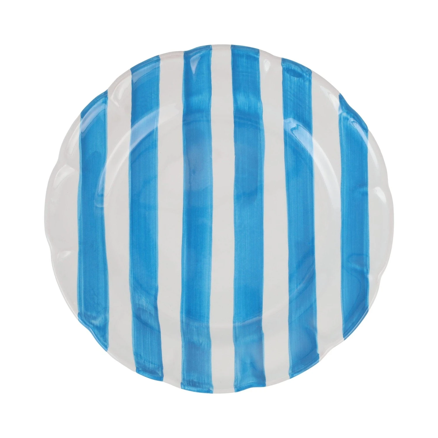 Amalfitana Aqua Stripe Dinner Plate 1 Amalfitana Aqua Stripe Dinner Plate