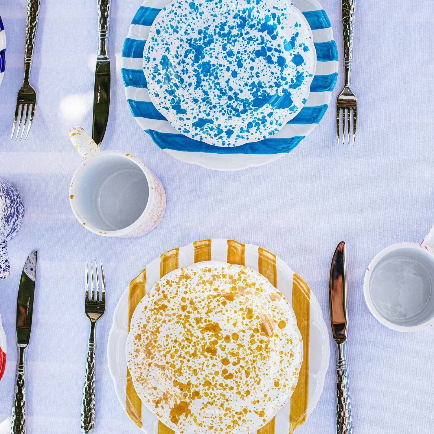 Amalfitana Aqua Stripe Dinner Plate 5 Amalfitana Aqua Stripe Dinner Plate - Image 5