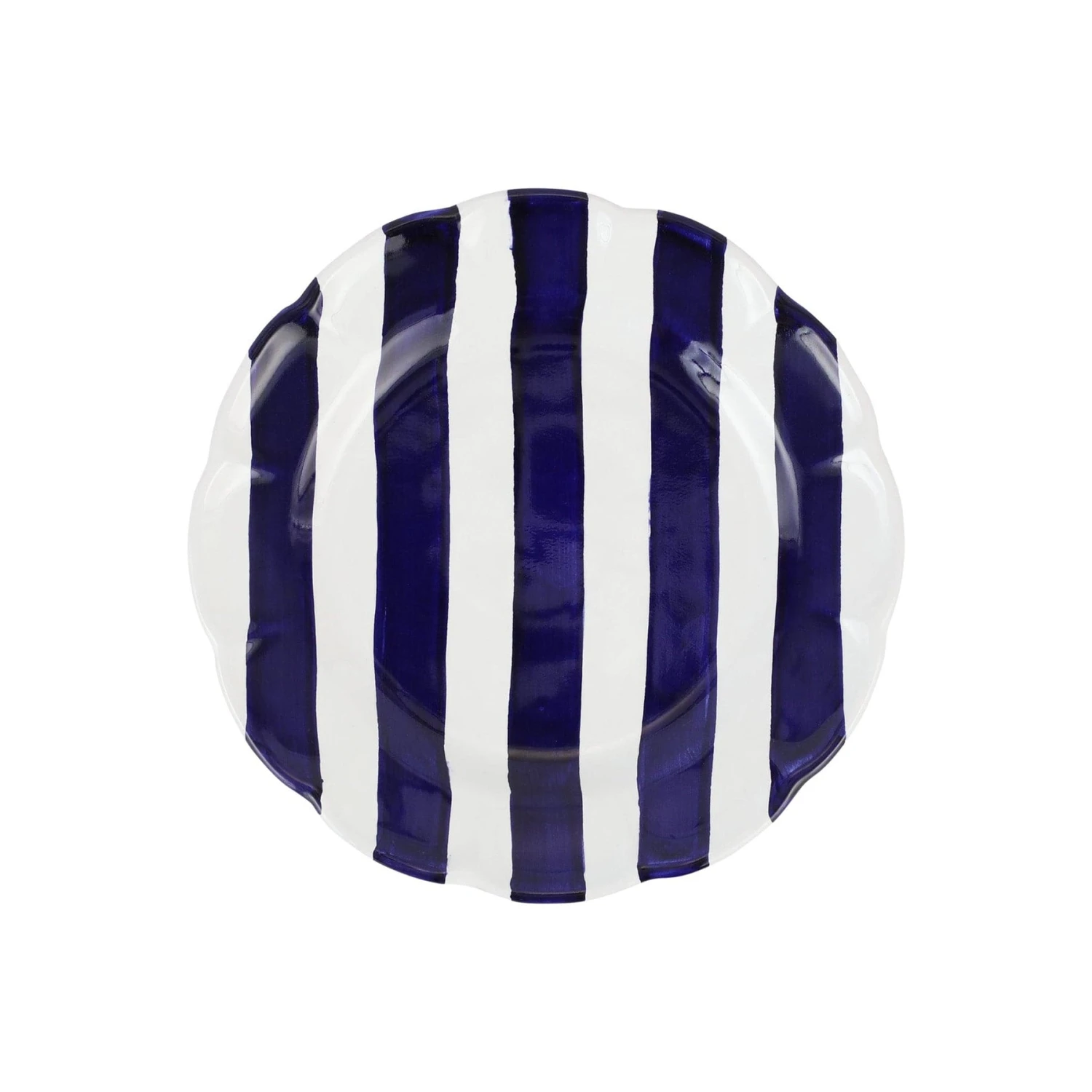 Amalfitana Cobalt Stripe Salad Plate 1 Amalfitana Cobalt Stripe Salad Plate