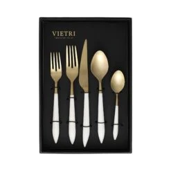 Ares Oro & White Five-Piece Place Setting – Set Of 4