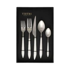 Ares Argento & White Five-Piece Place Setting – Set Of 4