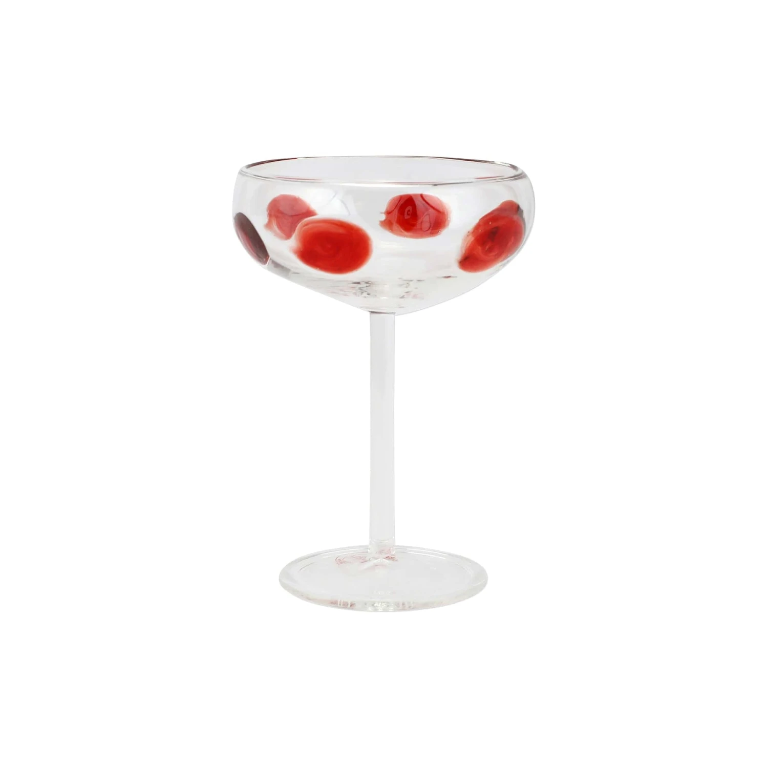 Drop Red Coupe Champagne Glass 1 Drop Red Coupe Champagne Glass