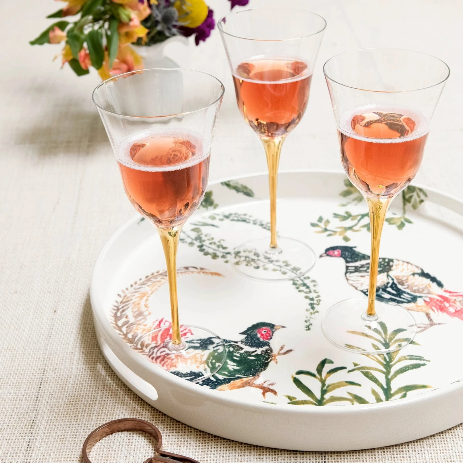 Fauna Pheasants Handled Round Tray 3 Fauna Pheasants Handled Round Tray - Image 3