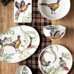 Fauna Pheasants Large Oval Platter -Vietri FAU 9726 LSALT 3 1800x1800