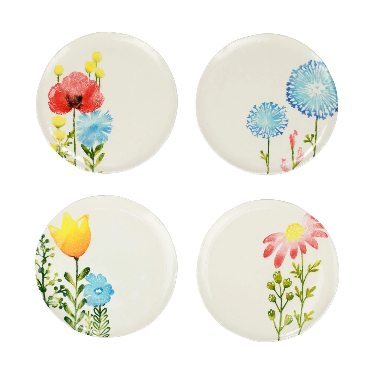Fiori Di Campo Assorted Salad Plates - Set Of 4 1 Fiori Di Campo Assorted Salad Plates - Set Of 4