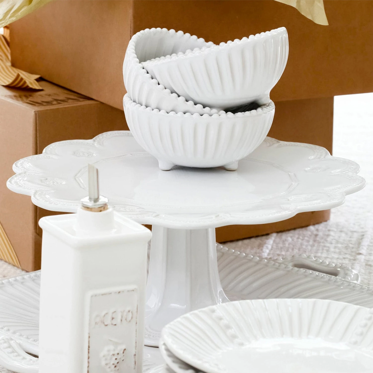 Incanto Stripe Footed Bowl 2 Incanto Stripe Footed Bowl - Image 2