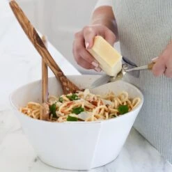 Lastra White Medium Stacking Serving Bowl -Vietri LAS 26021W LSALT 3 1800x1800