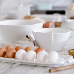 Lastra White Large Stacking Serving Bowl -Vietri LAS 26022W LSALT 4 1800x1800