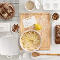 Lastra White Pie Dish -Vietri LAS 2646W 1800x1800