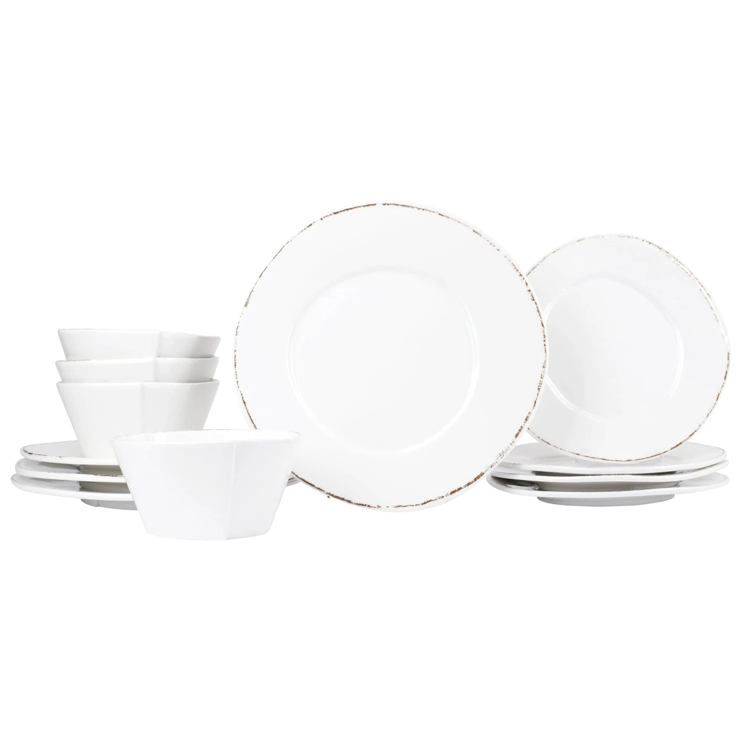 Melamine Lastra White Twelve-Piece Place Setting 1 Melamine Lastra White Twelve-Piece Place Setting