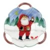 Old St. Nick Handled Scallop Bowl - Santa W/ Owl