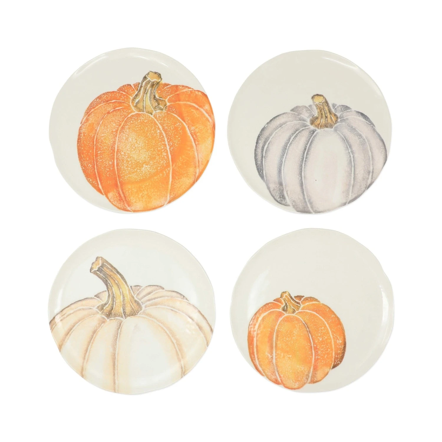 Pumpkins Assorted Salad Plates - Set Of 4 1 Pumpkins Assorted Salad Plates - Set Of 4