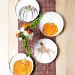 Pumpkins Salad Plate - Gray Medium Pumpkin -Vietri PKN 9701D LSALT 5 1800x1800