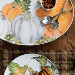 Pumpkins Large Oval Platter W/ Assorted Pumpkins -Vietri PKN 9726 LSALT 1 1800x1800