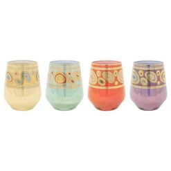 Regalia Assorted Stemless Wine Glasses - Set Of 4