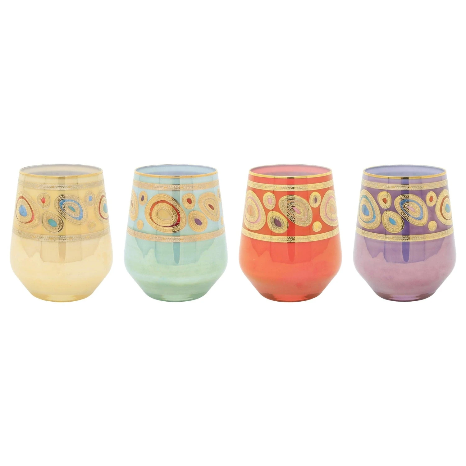 Regalia Assorted Stemless Wine Glasses - Set Of 4 1 Regalia Assorted Stemless Wine Glasses - Set Of 4