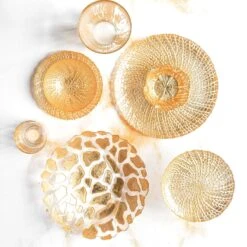 Rufolo Glass Gold Giraffe Medium Shallow Bowl 5 Rufolo Glass Gold Giraffe Medium Shallow Bowl -Vietri RUF 5272 LSALT 1 1800x1800