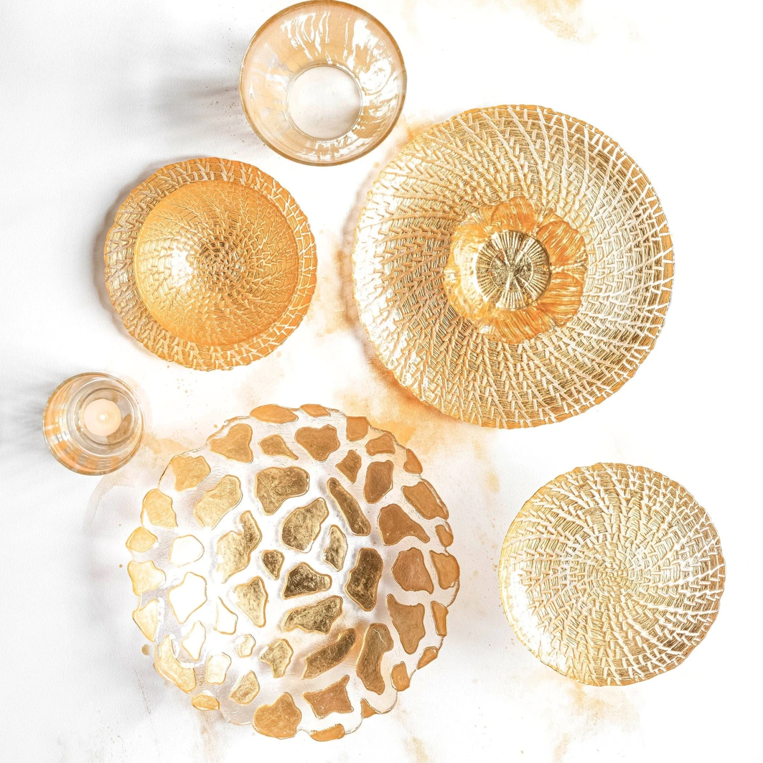 Rufolo Glass Gold Giraffe Medium Shallow Bowl 3 Rufolo Glass Gold Giraffe Medium Shallow Bowl - Image 3