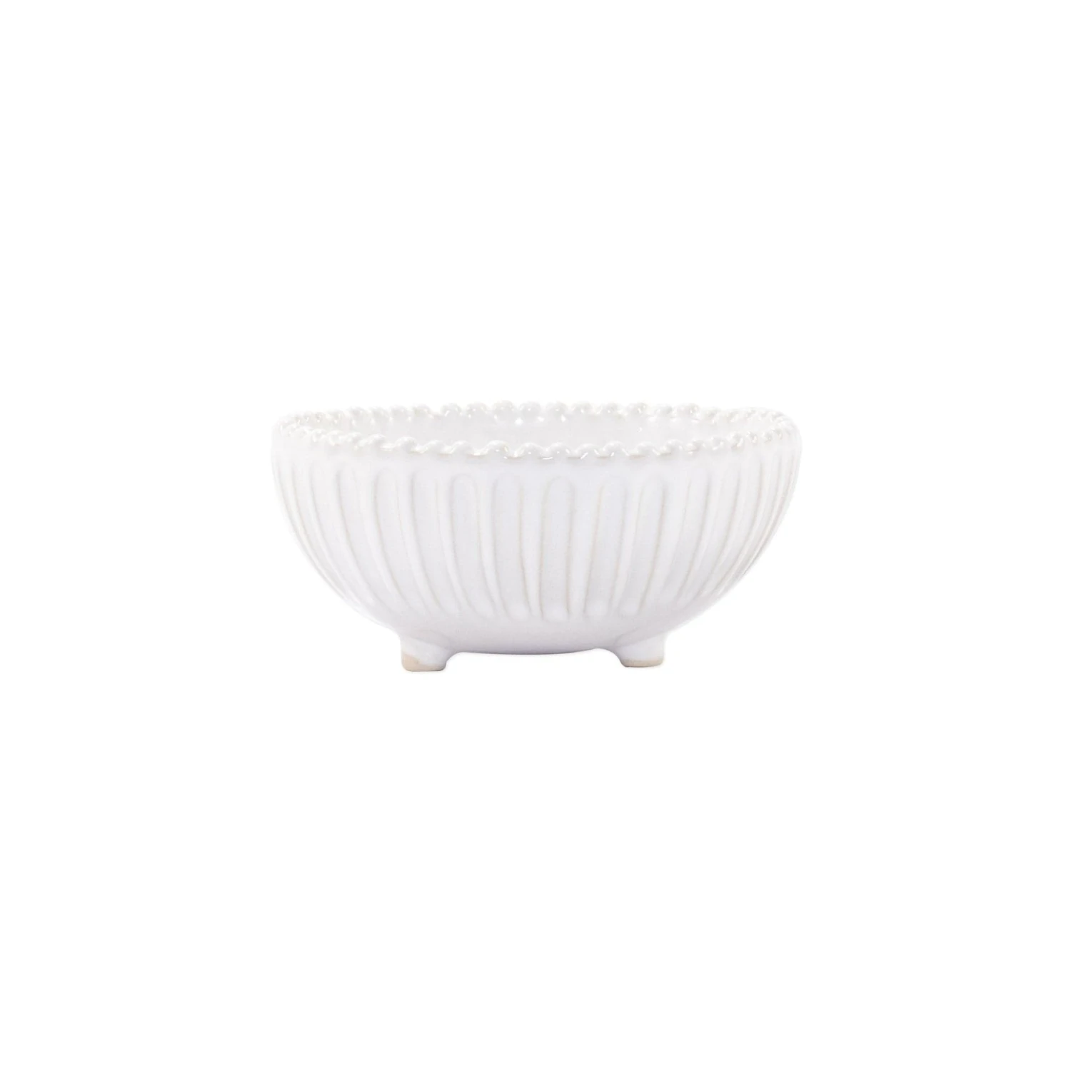 Incanto Stone White Stripe Footed Bowl 1 Incanto Stone White Stripe Footed Bowl