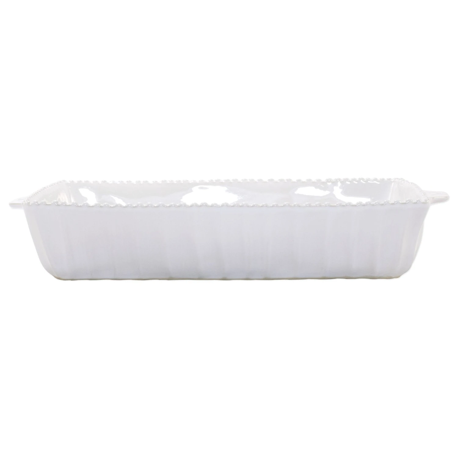Incanto Stone White Stripe Rectangular Baking Dish 1 Incanto Stone White Stripe Rectangular Baking Dish