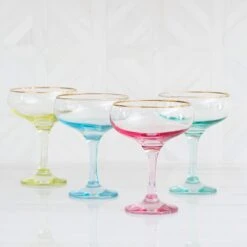 Rainbow Assorted Coupe Champagne Glasses - Set Of 4 -Vietri VBOW 52151 2100 web5 1800x1800