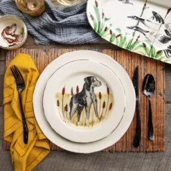 Wildlife Black Hunting Dog Salad Plate -Vietri WDL 7801BL 3 1800x1800