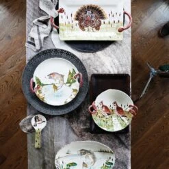 Wildlife Quail Handled Scallop Bowl -Vietri WDL 78052 LSALT 2 1800x1800