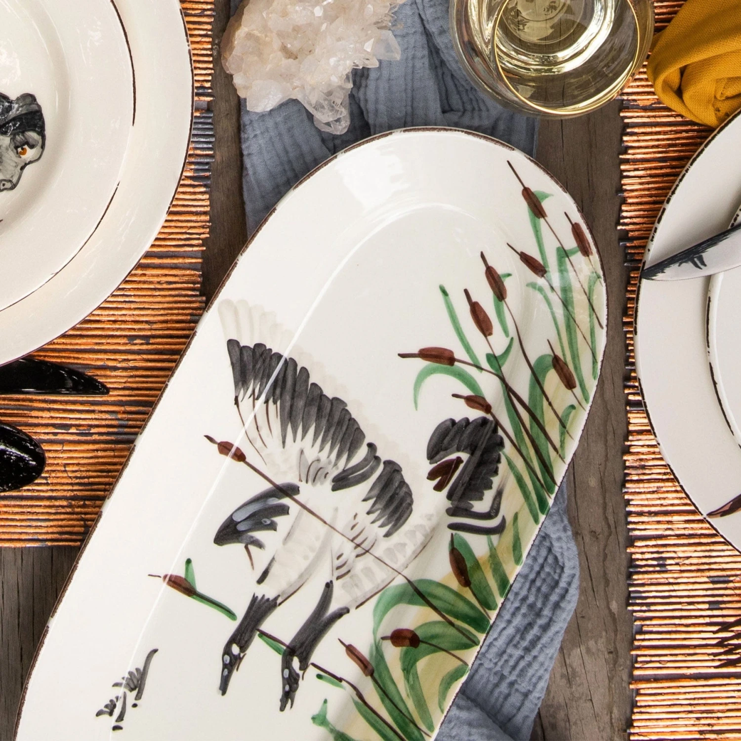 Wildlife Geese Small Oval Platter 2 Wildlife Geese Small Oval Platter - Image 2